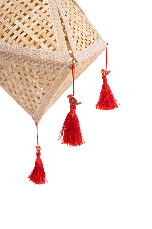Greenkraft Jhoomar Handcrafted Bamboo Lantern Natural