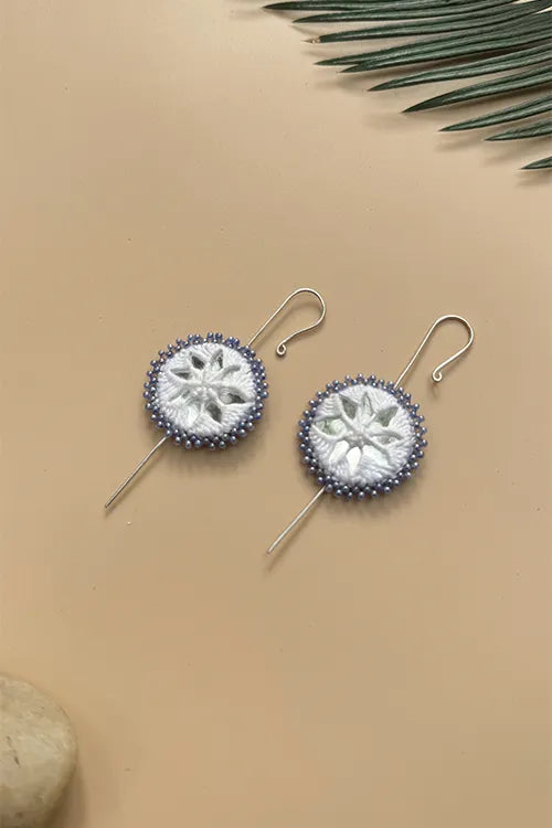 Antarang- Mirror Earrings- Kaan- Set Of 2- Yellow And White Pair