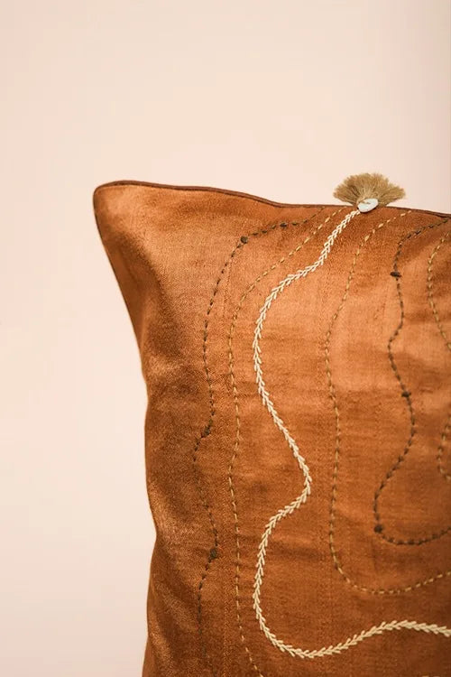 Craftroots Waves Cushion Cover With Handwork