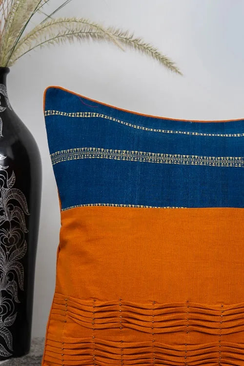 Craftroots Handcrafted Artisanal Bhujodi Tucks Cushion Cover