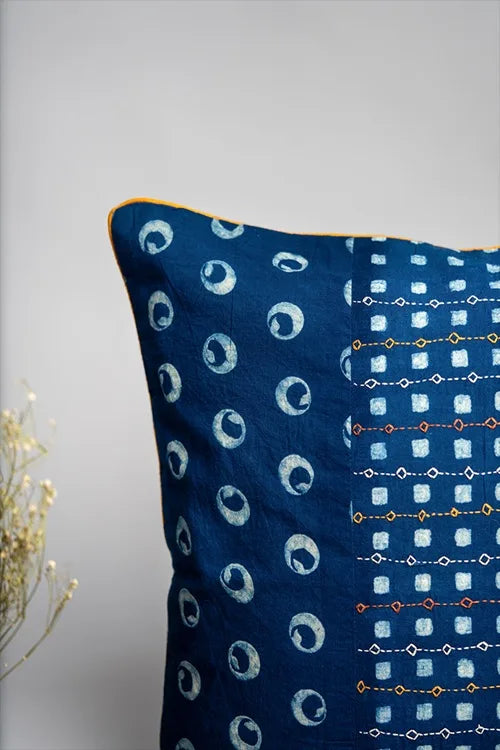 Craftroots Block Printed Dot And Line Cushion Cover