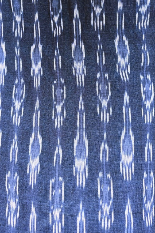 Safe Dye Ikat Cotton Fabric - Navyblue And White