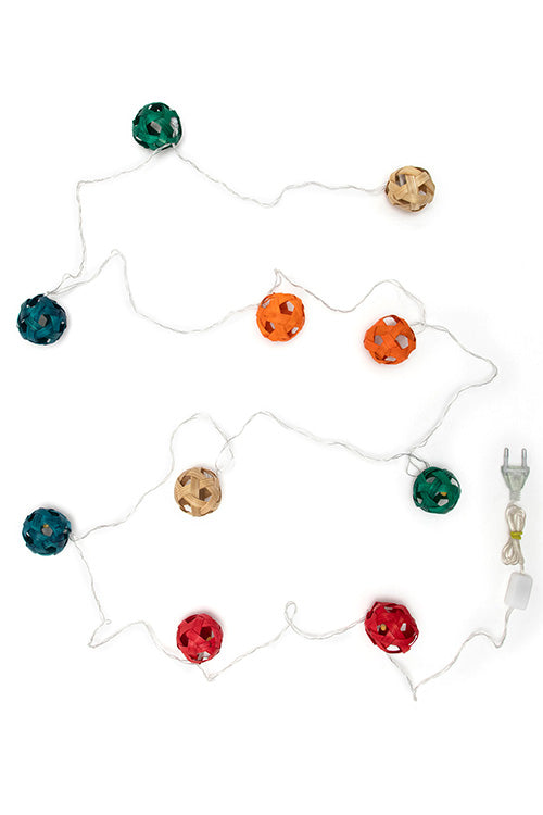Greenkraft Multicoloured Star Full Moon Handcrafted bamboo String Light