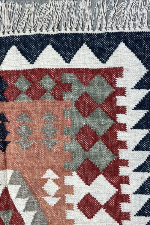Handwoven Rajwada kilim rug