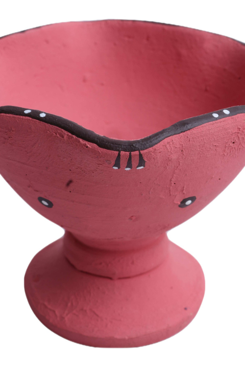 Antarang - Terracotta- Handpainted- Terracotta-Pink-Jar Diya