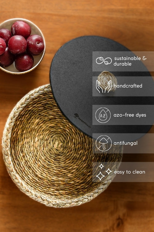 Kadam HaatHandmade Sabai Grass Roti Box - Natural