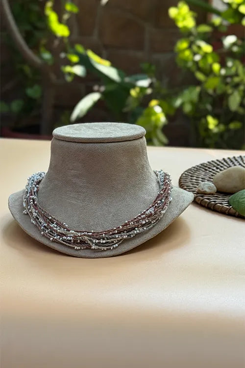 Antarang- Sakhi Bhoomi Neckpiece- [Shades Of Brown]- Threads & Beads