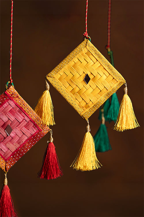 Greenkraft Patang Handcrafted Bamboo Hanging - Set Of 3