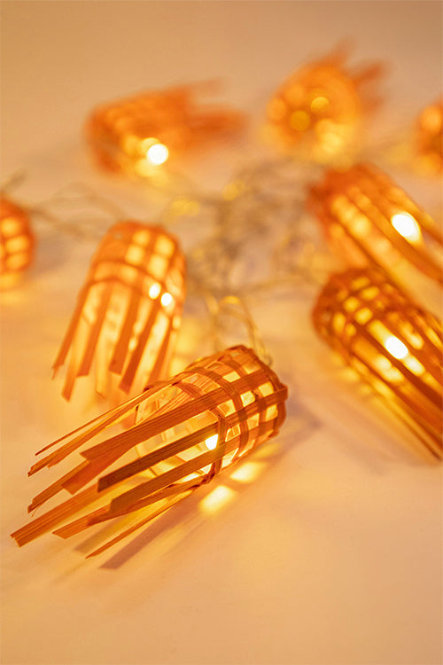 Greenkraft Frill Handcrafted bamboo Orange String Light
