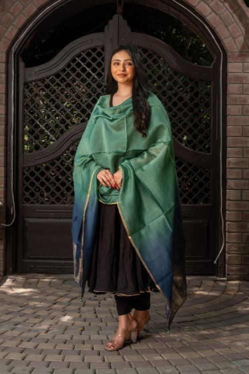 Craftroots Ombré With Phat Work Chanderi Dupatta