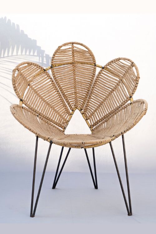 Natural Jute Flower Chair