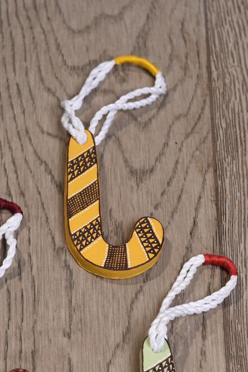 Antarang- Christmas Joy, Handcrafted: Terracotta Ornaments - Yellow (Set Of 4)