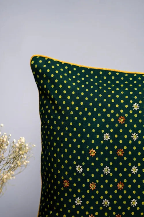 Craftroots Handcrafted Lazy Polka Dots Cushion Cover