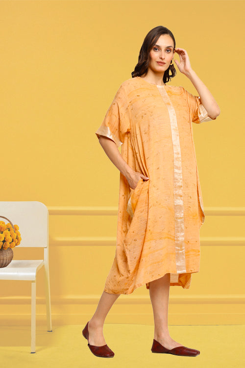 Bageeya "Aamrapali"  Handwoven Slub Cotton Dress