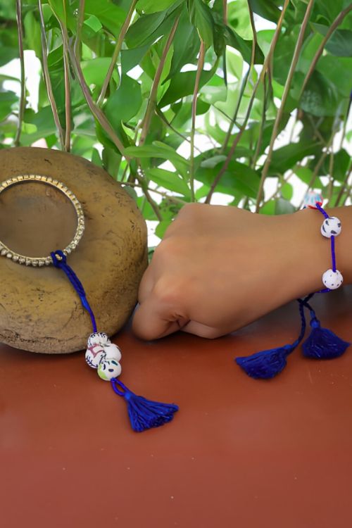 Antarang- Shewt Potli Bhai And Bhabhi Rakhi, 100% Cotton, Made By Divyang Rural Women