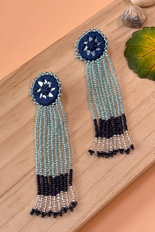 Antarang- Jil-Mil Earrings- Dark Blue