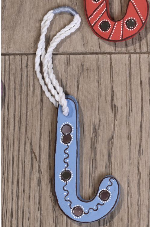 Antarang- Christmas Joy, Handcrafted: Terracotta Ornaments -  Blue (Set Of 4)