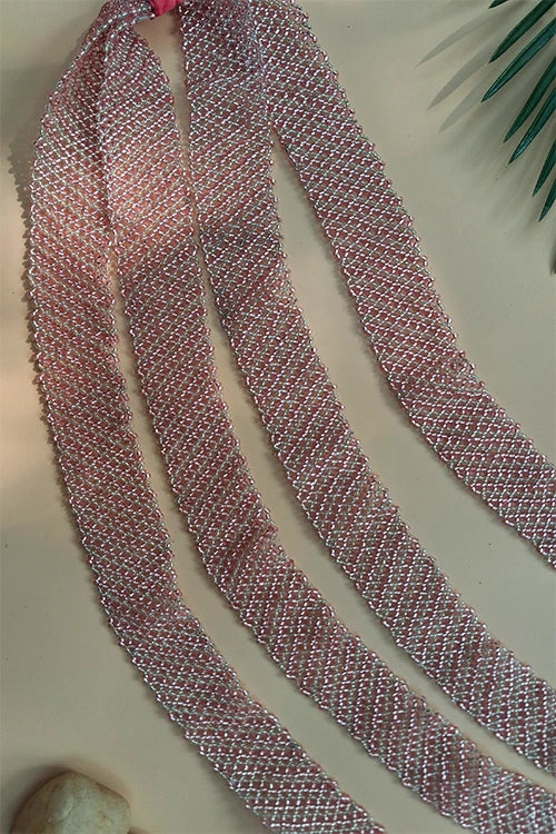 Antarang- Bead Work- Radhika Gulabi Haar [Long Nekpiece]