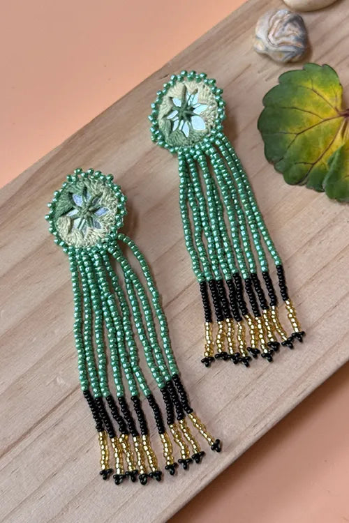 Antarang- Jil-Mil Earrings- Shaded Green