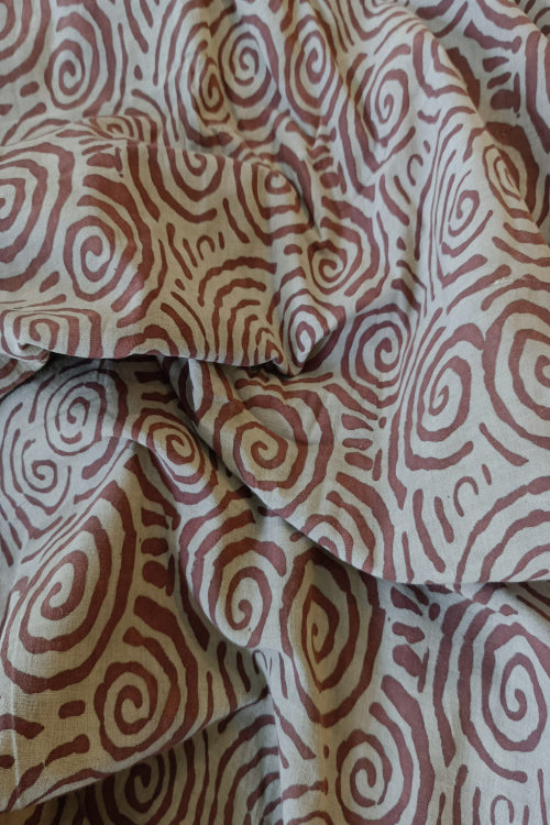 Creative Bee 'MYRON' Natural Dye Block Print Cotton Fabric