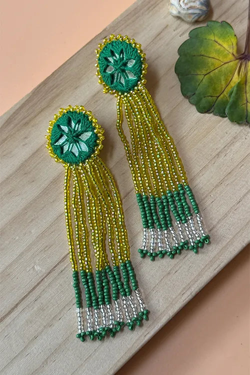 Antarang- Jil-Mil Earrings- Green