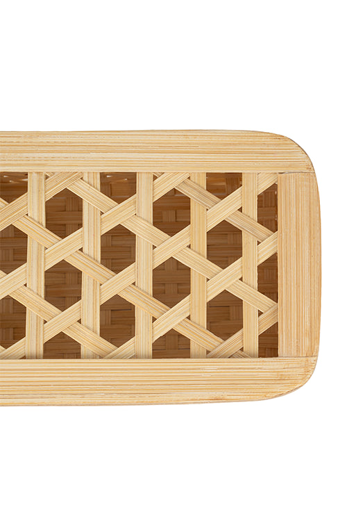 Greenkraftmira Handcrafted Bamboo Rectangular Box - Set Of 3