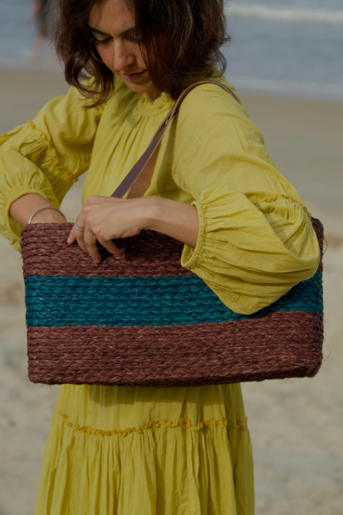 Kadam Haat Handmade Sabai Grass Shopping Bag - Brown