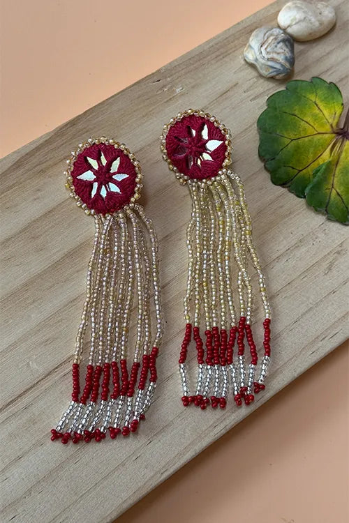 Antarang- Jil-Mil Earrings- Maroon