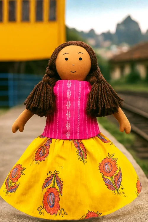 The Good Doll Nilah 12 Inch Girl Doll Classic Yellow Skirt Blouse Set