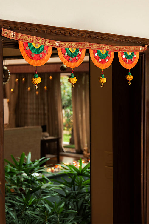 Greenkraft Satrangi Handcrafted Bamboo Marigold Toran