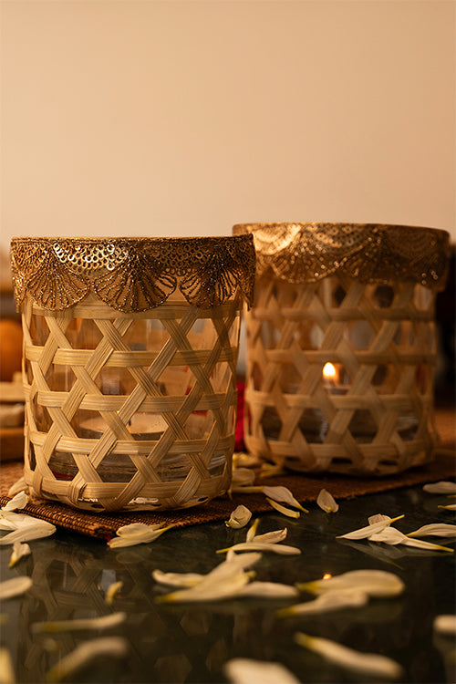 Greenkraft Deepam Handcrafted Bamboo Tealight - Set Of 2