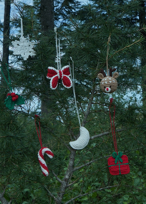Himalayan Blooms Eco-Friendly Crochet Ornament Set of 7