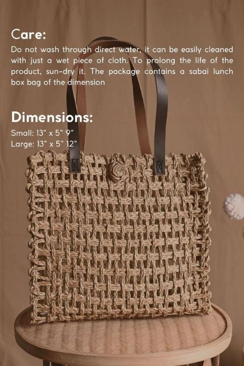 Kadam Haat Handmade Sabai Grass Mesh Bag Large (Natural)