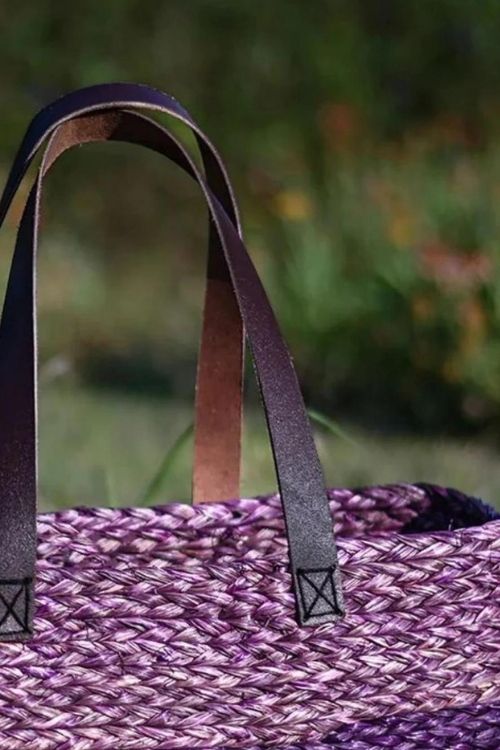 Kadam Haat Handmade Sabai Grass Shopping Bag - Lavender