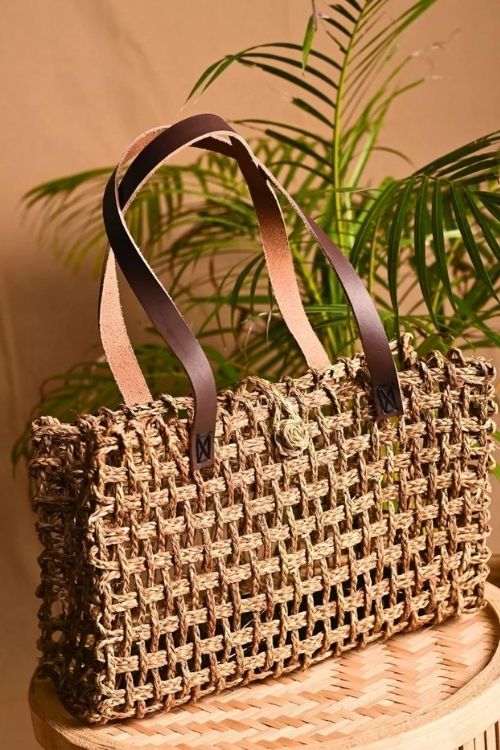 Kadam Haat Handmade Sabai Grass Mesh Bag Large (Natural)