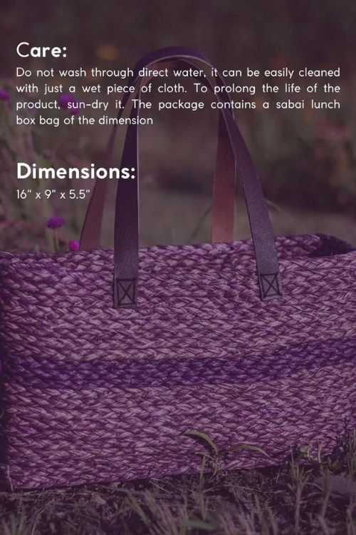 Kadam Haat Handmade Sabai Grass Shopping Bag - Lavender