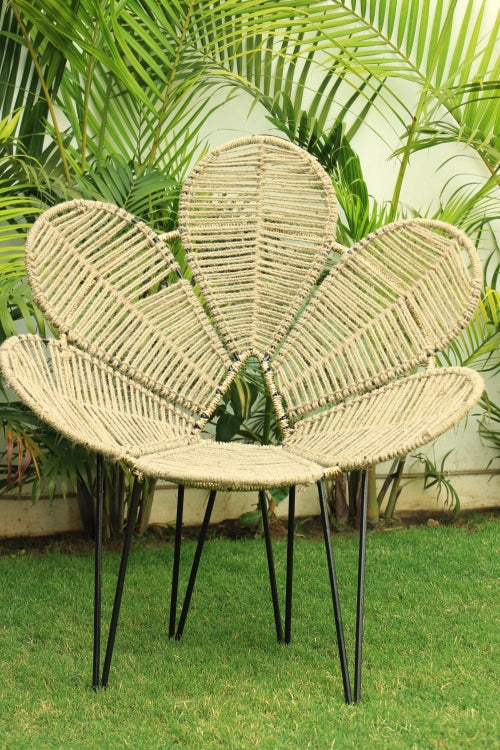 Natural Jute Flower Chair