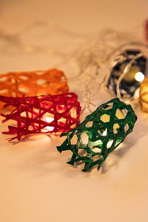 Greenkraft Multicoloured Bell Handcrafted bamboo String Light