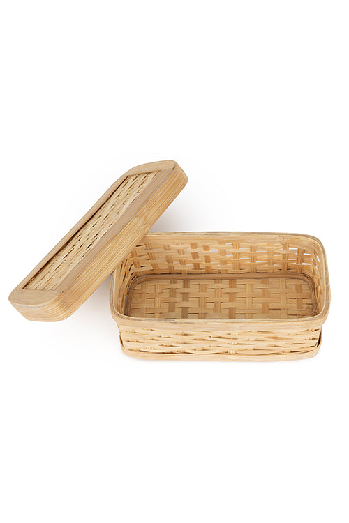 Greenkraftsora Handcrafted Bamboo Rectangular Box - Set Of 3