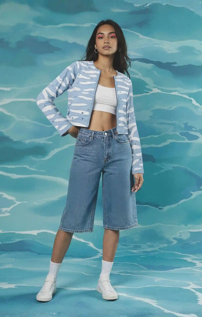 Okhai "Day Glow" Hand Applique and Embroidered Mirrorwork Pure Cotton Jacket