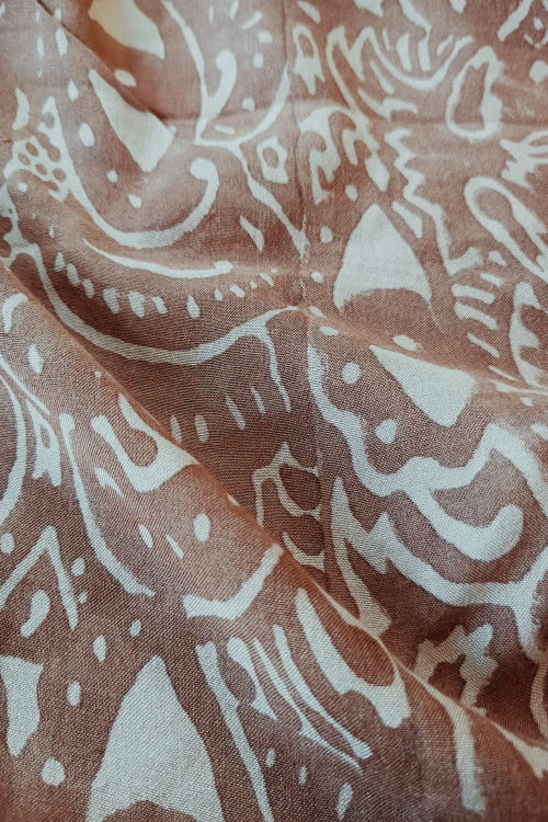 Creative Bee 'ALOHI' Natural Dye Block Printed Tussar Fabric