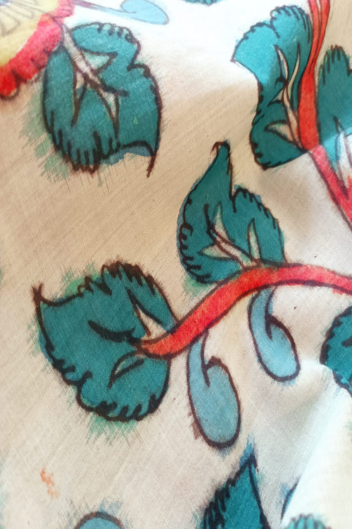 Creative Bee 'ANTHOS' Natural Dye Hand-Painted Kalamkari Cotton Fabric