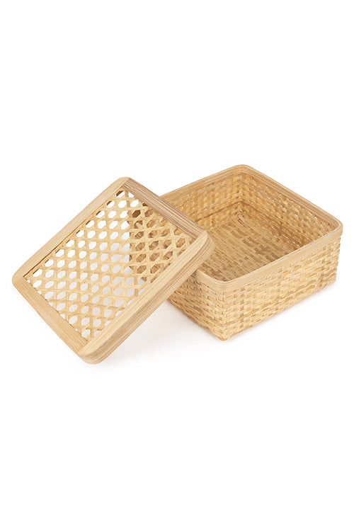 Greenkraftmira Handcrafted Bamboo Square Box - Set Of 3