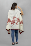 Moralfibre Flaming Red Hand Block Printed Shrug