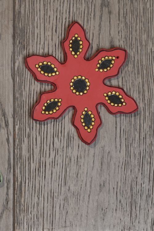 Antarang- Christmas Joy, Handcrafted: Terracotta Ornaments - Red(Set Of 4)