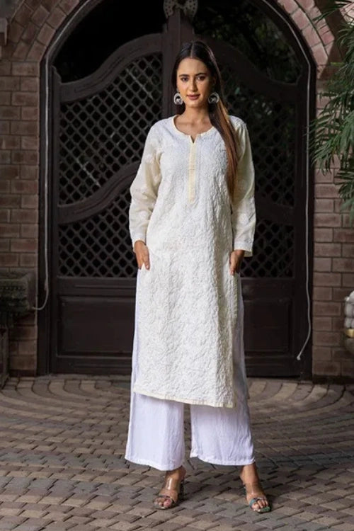 Craftroots Chikankari Embroidered Kurta