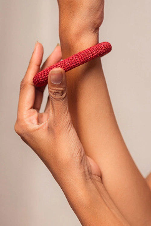 Samoolam Rangat Red Solid Bangle (Set Of 2)