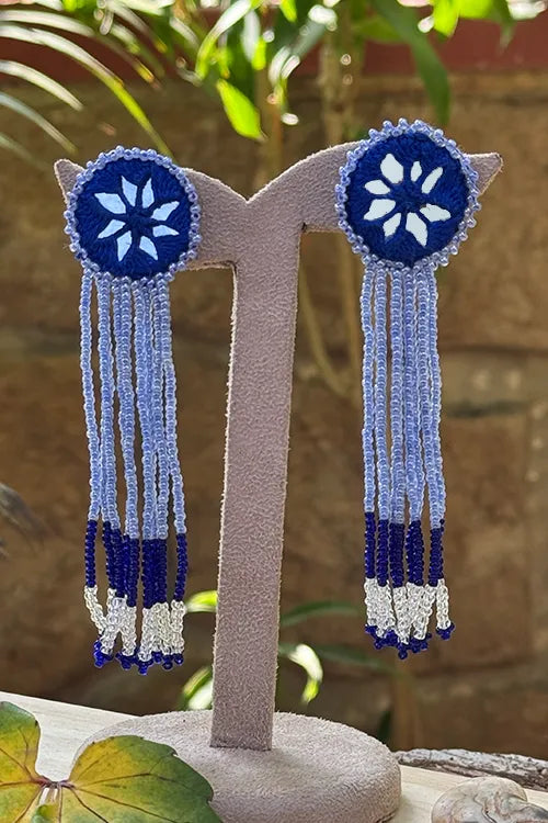 Antarang- Jil-Mil Earrings- Navy Blue