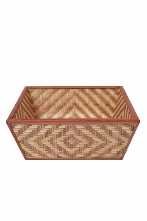 Kadam Haat Handmade Bamboo Fruit Basket With Lid (Brown)