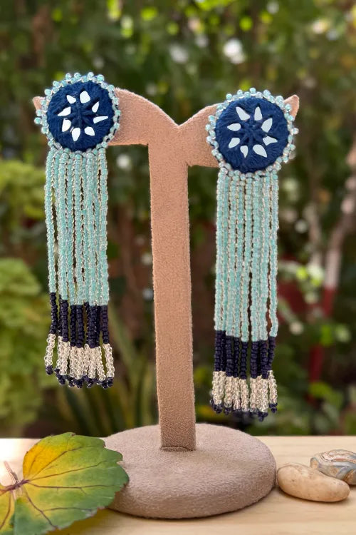 Antarang- Jil-Mil Earrings- Dark Blue